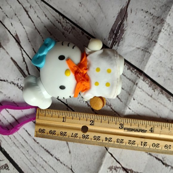 Vtg Hello Kitty Sanrio Backpack Clip 2000 Key Chain Charm Hamburger Chef - Picture 3 of 3